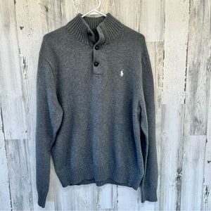 Polo By Ralph Lauren Men’s Pullover 3 Button Sweater 100% Cotton Size Large
